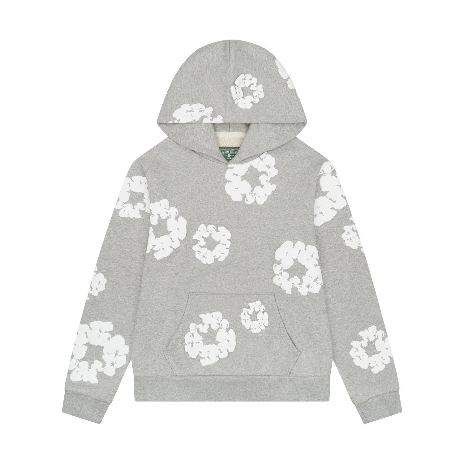 Denim Tears Men's And Women's Spring/fall Fashion Trend Solid Color Hooded Pullover Loose Fit Cotton Hoodie With Floral Print European American Style High Street Hip Hop Streetwear Sweatshirt #79535