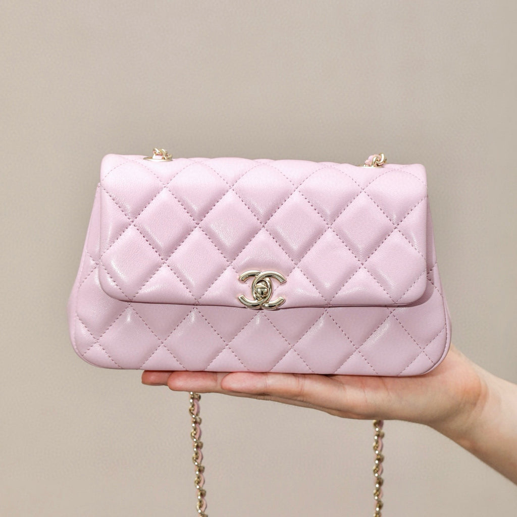 Chanel Women's Solid Color Diamond Pattern Sheepskin Chain Shoulder Strap Crossbody Bag Bags #77781