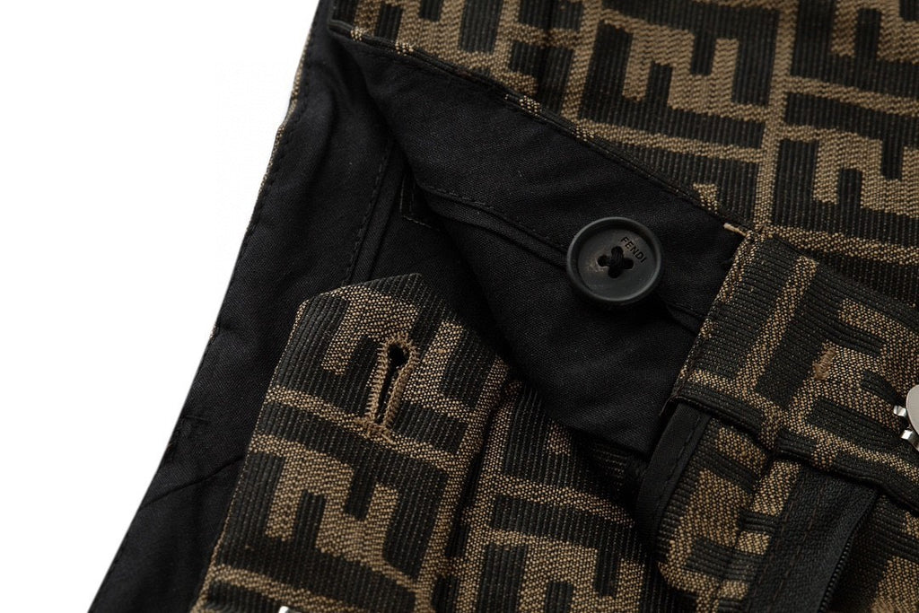 Fendi Men's Summer Solid Colour Letter Logo Print Bermuda Shorts Pants #75239
