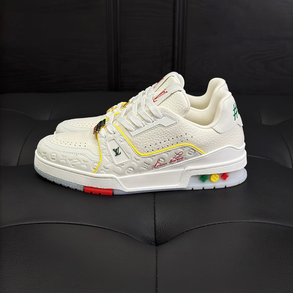 Louis Vuitton Men's And Women's Spring/summer Fashion Casual Round Toe Flat Lace Up Leather Low Top Casual Shoes #78352