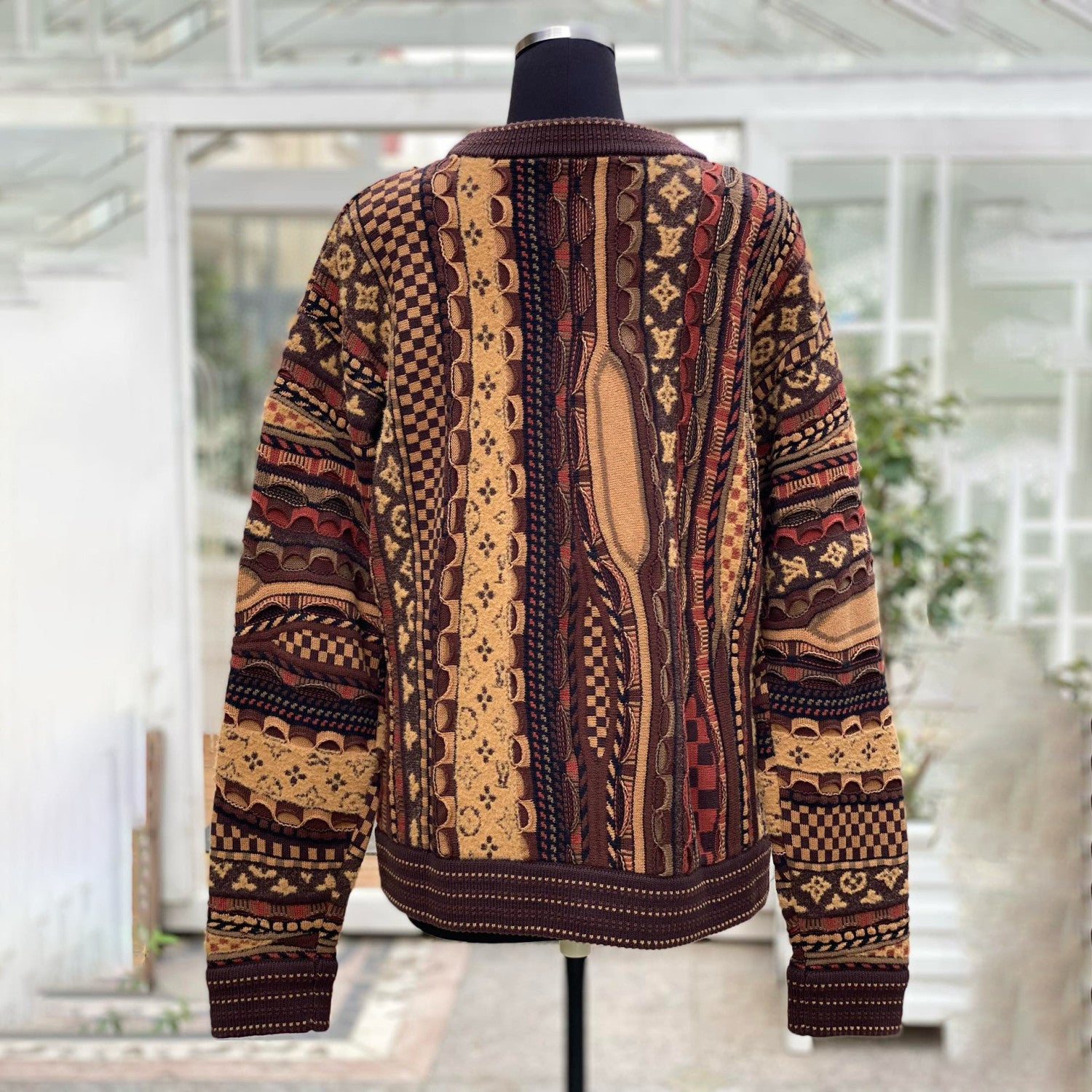 Louis Vuitton Men's Fall/Winter Fashion Casual Crewneck Pullover Ribbed Knit Wool Cotton Blend Sweater #79282