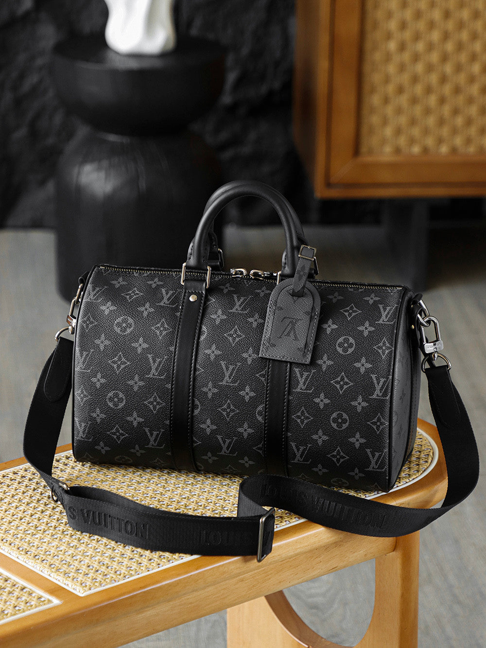 Louis Vuitton Keepall Bandoulière 35 Monogram Eclips M46655 #333846