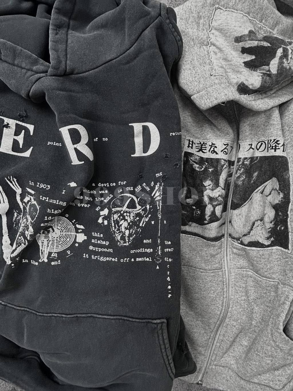 Enfants Riches Deprimes  My Role in the Histort of  War  Washed Distressed Hooded Sweatshirt #333687