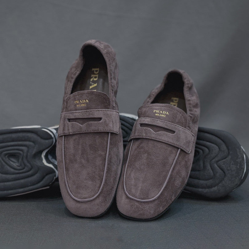 Prada Women's Spring/fall Fashion Casual Leather Round Toe Slip On Loafers Casual Shoes #78369