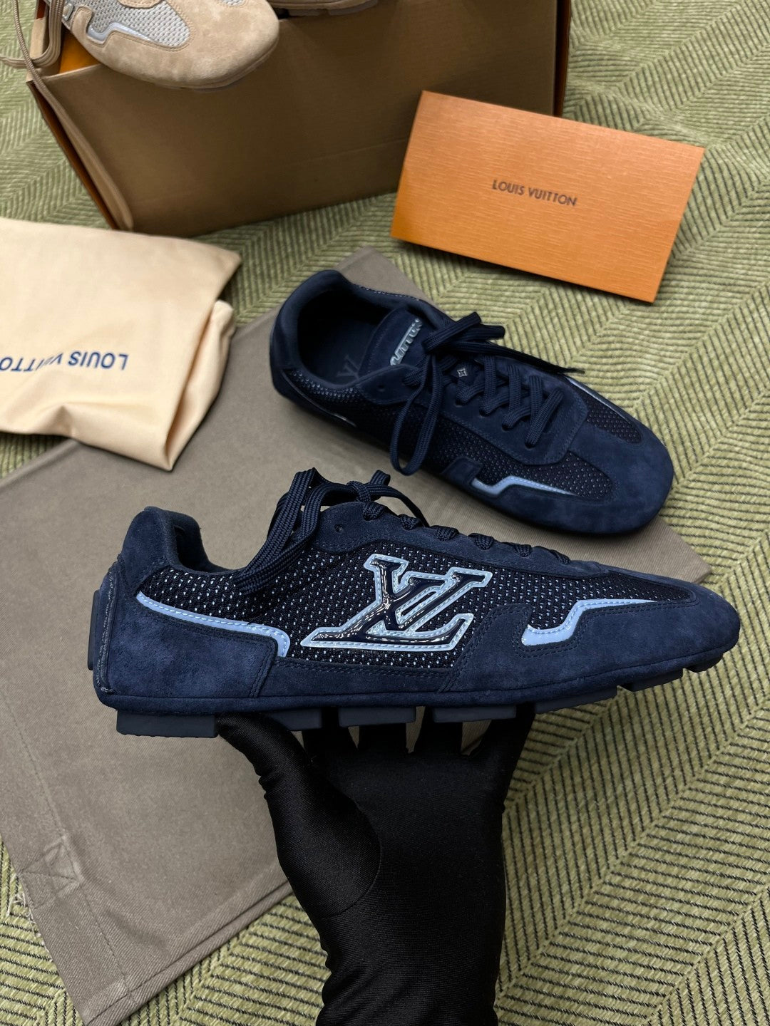 Louis Vuitton LV RALLY Men's Spring/Autumn Classic Casual Round Toe Lace Up Low Top Thin Sole Casual Shoes Sports Shoes 1AHTZG #78188