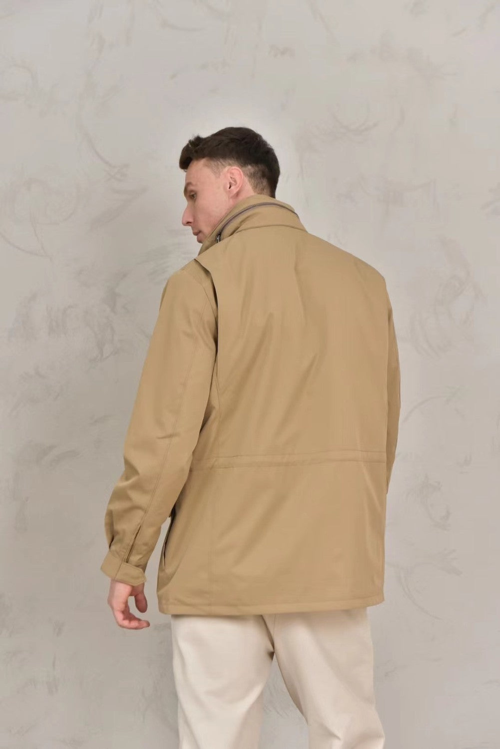 Loro Piana Men's Spring Solid Traveller Windmate® Jacket Standing Collar Long Sleeve Zipper Casual Fitted Jacket Ngvp #8652