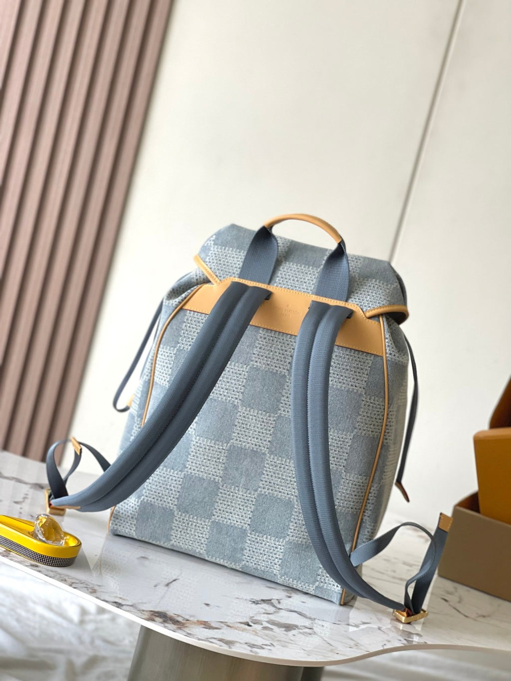 Louis Vuitton MONTSOURIS Men's Solid Colour Tessellated Printed Denim Shoulder Bag Backpacks Bags #76846