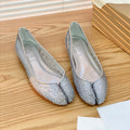 Christian Louboutin X Maison Margiela Women's Spring And Summer New Mesh Temperament Rhinestone Split Toe Flat Shoes Versatile Ballet Shallow Mouth Single Shoes Ngvp #1494