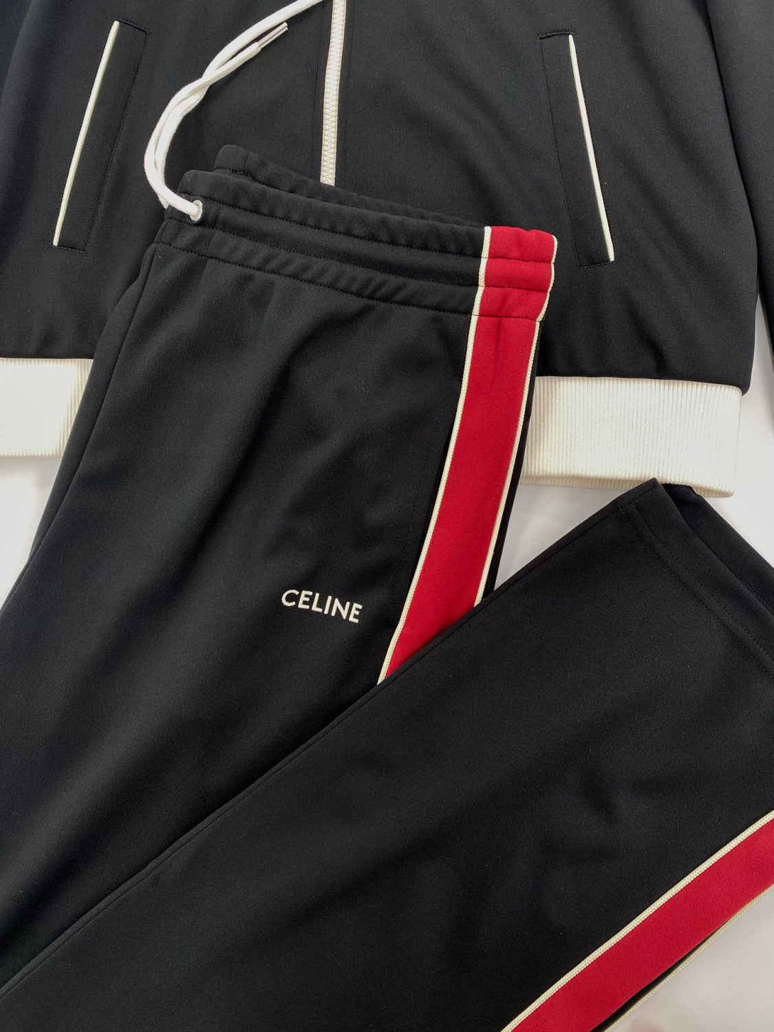 Celine Casual Zip-Up Track Jacket Trouser Set Suit #96227