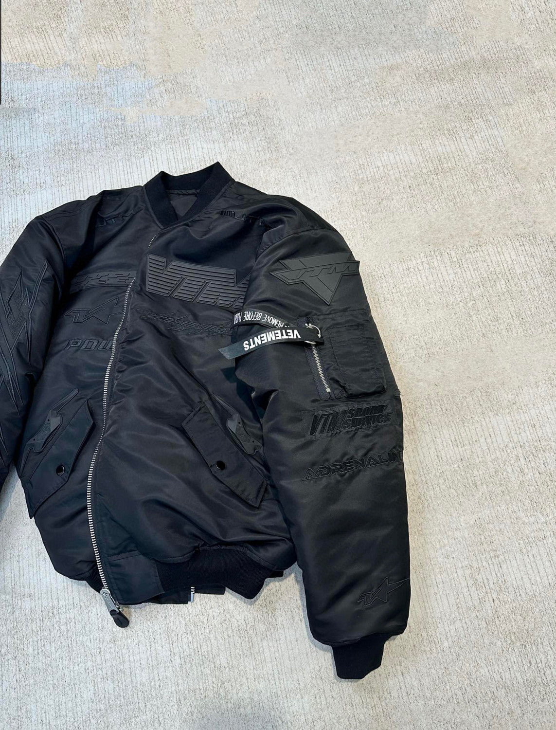 Vetements Embossed Letter Zip Sports Jacket #96689
