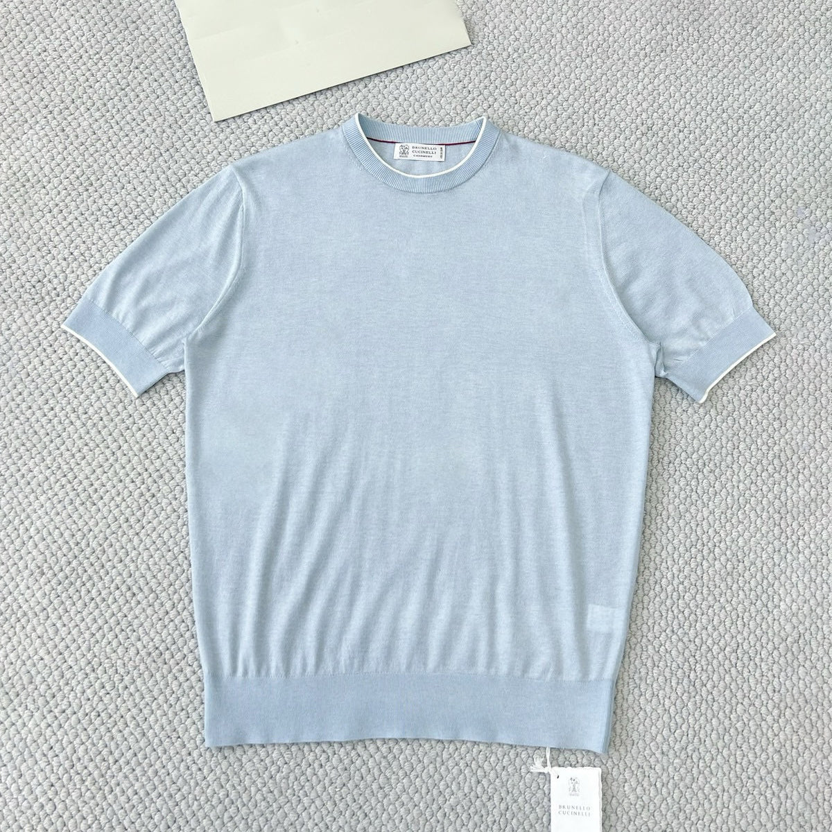Brunello Cucinelli Men's Summer Solid Color Round Neck Cotton Short Sleeve T-Shirt #76658