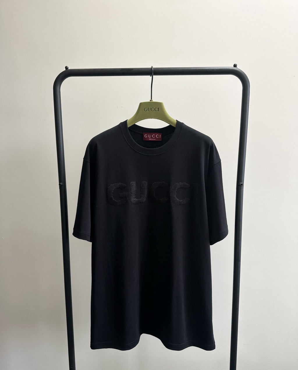 Gucci Men's Summer Solid Color Embroidered Letter Print Round Neck Cotton Short Sleeve T-Shirt #76389