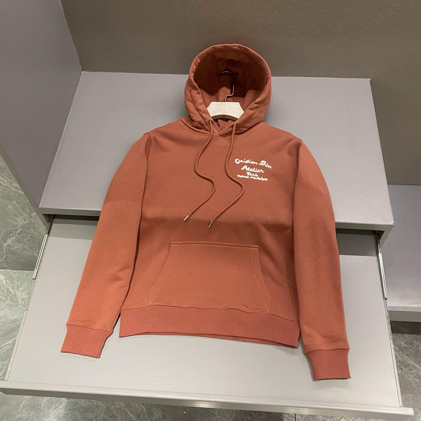 Dior Men's Autumn and Winter Solid Colour Embroidered Logo Pullover Thickened Hooded Sweatshirt #97852