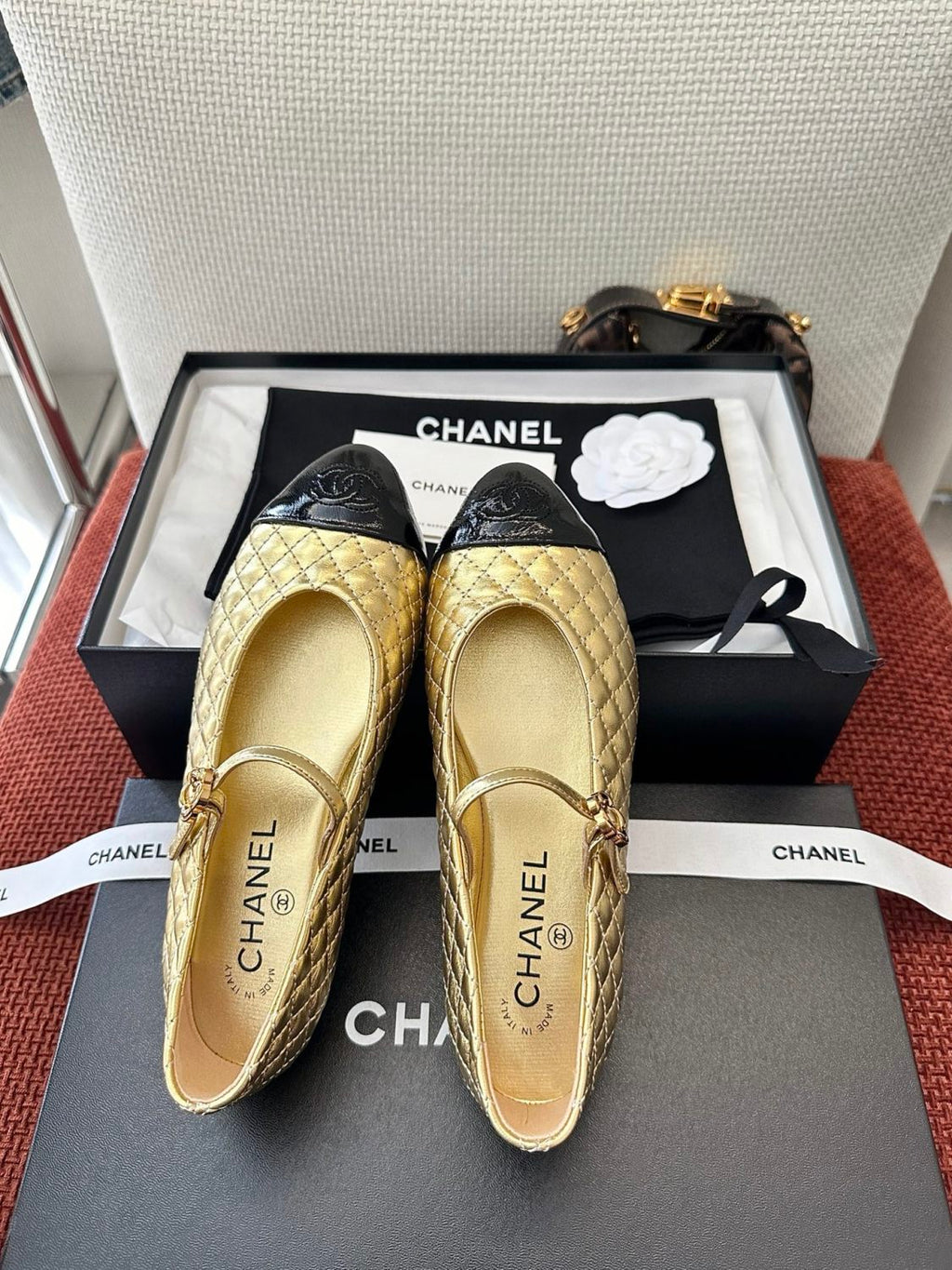 Women's Double C Embroidered Checkered Flat Mary Jane Shoes Four Seasons Round Toe Leather Casual Sandals Shoes #81475