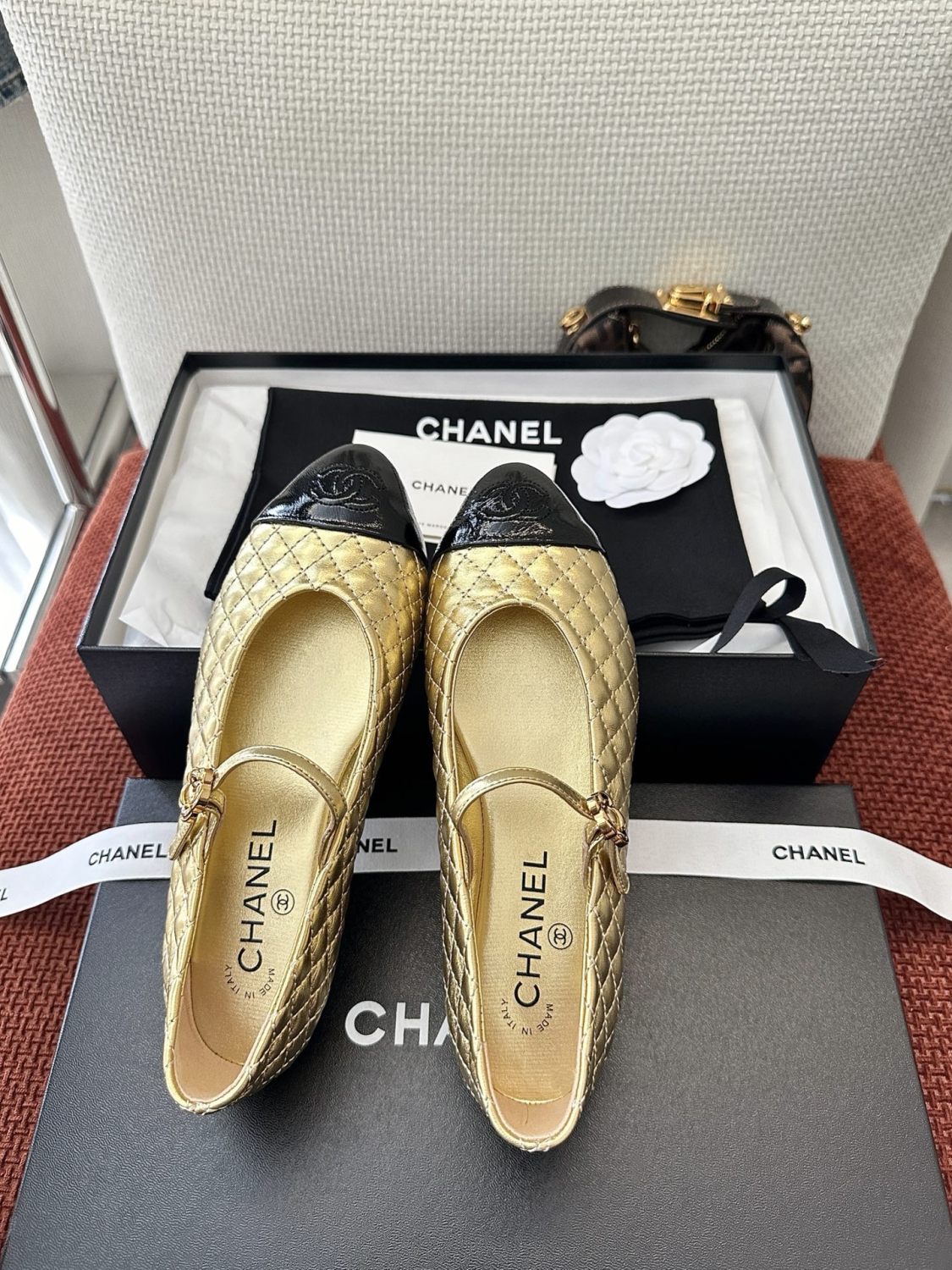 Women's Double C Embroidered Checkered Flat Mary Jane Shoes Four Seasons Round Toe Leather Casual Sandals Shoes #81475