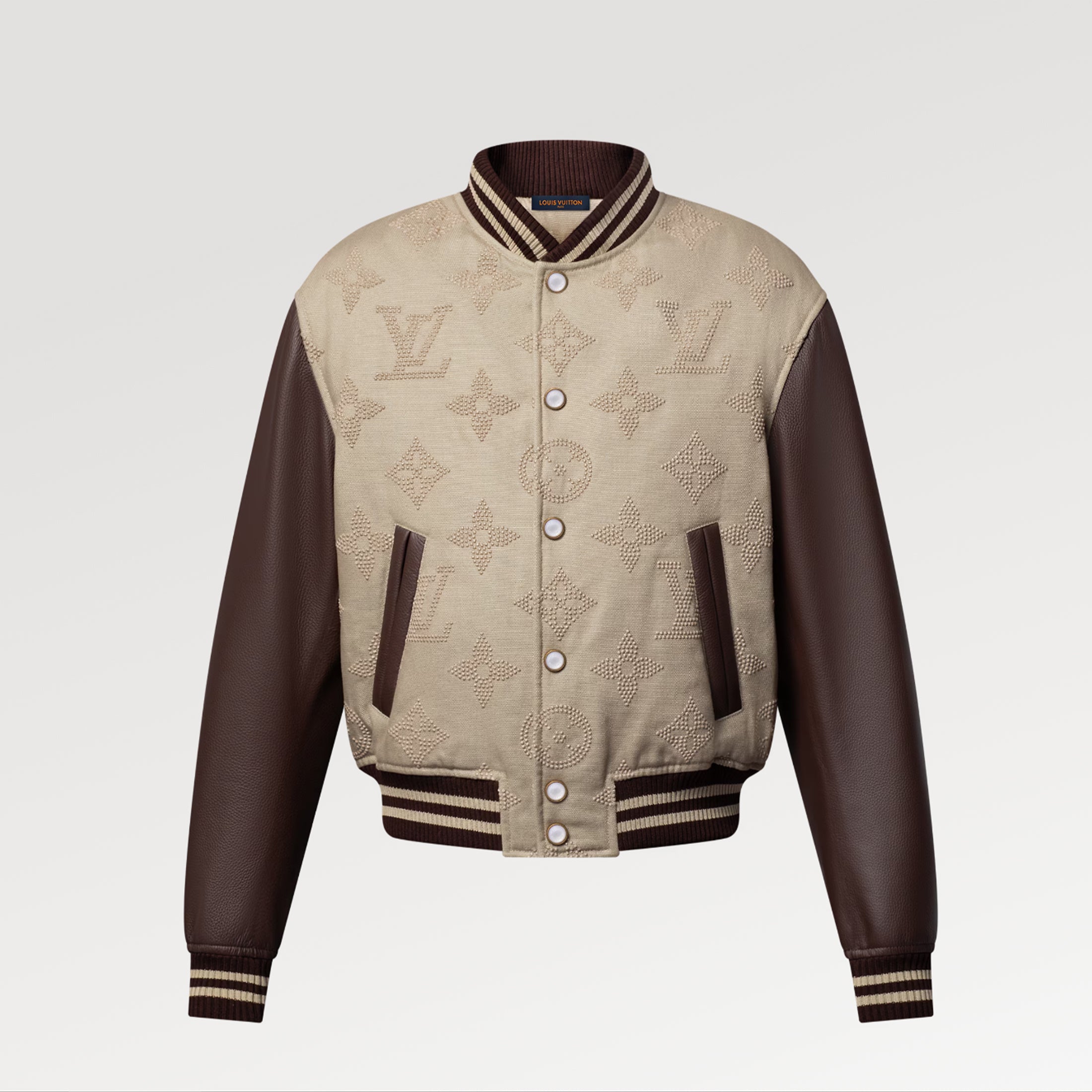 Louis Vuitton Monogram Embroidered Baseball Drawstring Jacket Men's Spring And Autumn Fashion Trend Color Blocking Single-breasted Jacket #81119