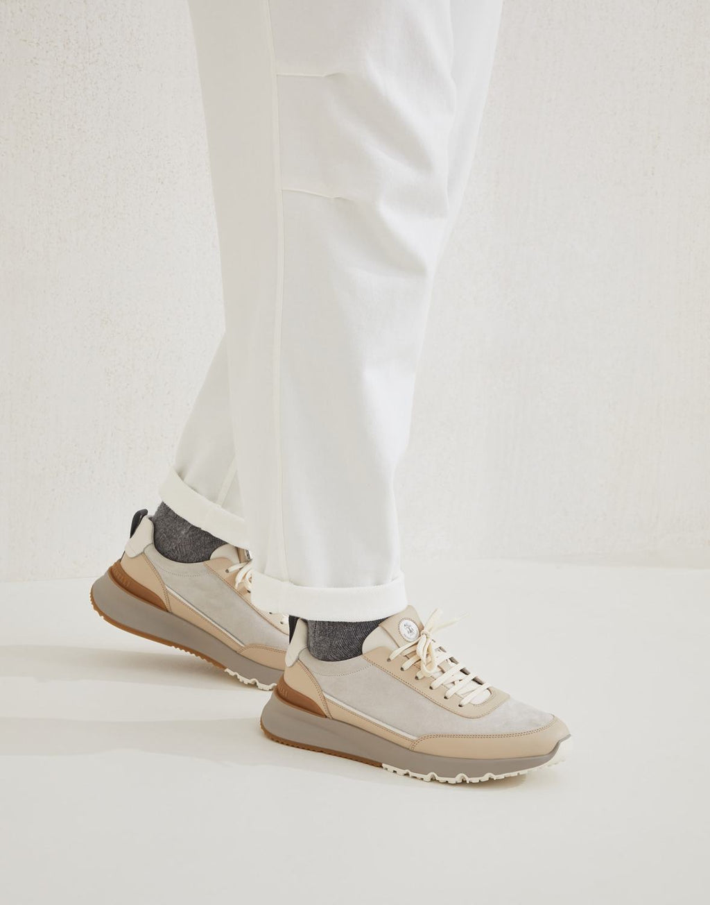 Brunello Cucinellia Suede and Calfskin Runners #375492