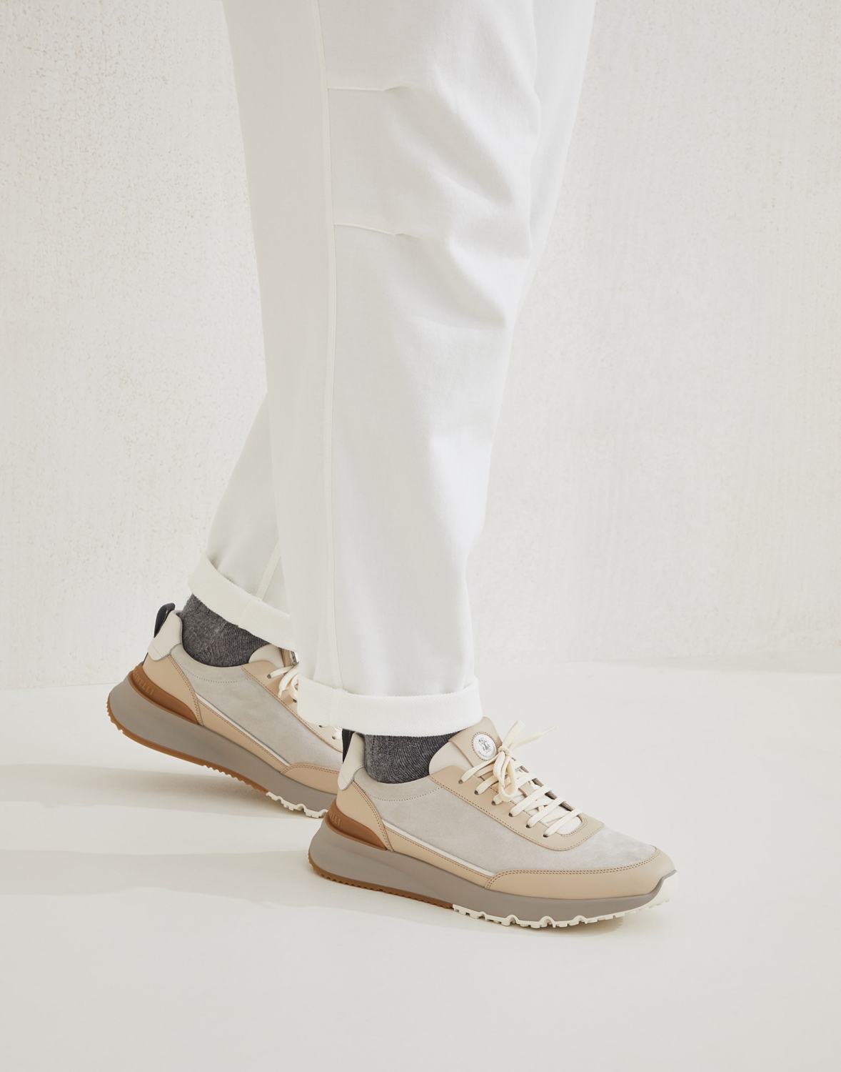 Brunello Cucinellia Suede and Calfskin Runners #375492