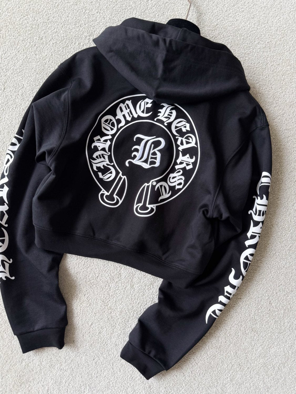 Chrome Hearts Women's And Men's Fashion Casual Solid Color Hooded Zipper Pullover with Letter Print Pattern Loose Fit Jacket #78493