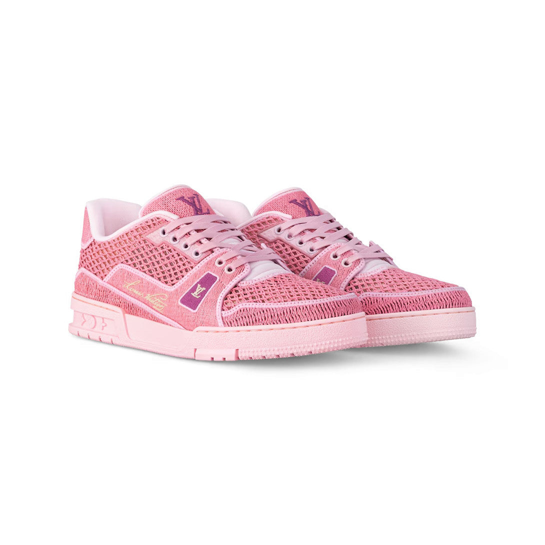 Louis Vuitton LV TRAINER Men's And Women's Spring/Autumn Fashion Casual Round-Toe Lace-Up Low-Top Shoes with Embroidered Upper Casual Sneakers Shoes #78472