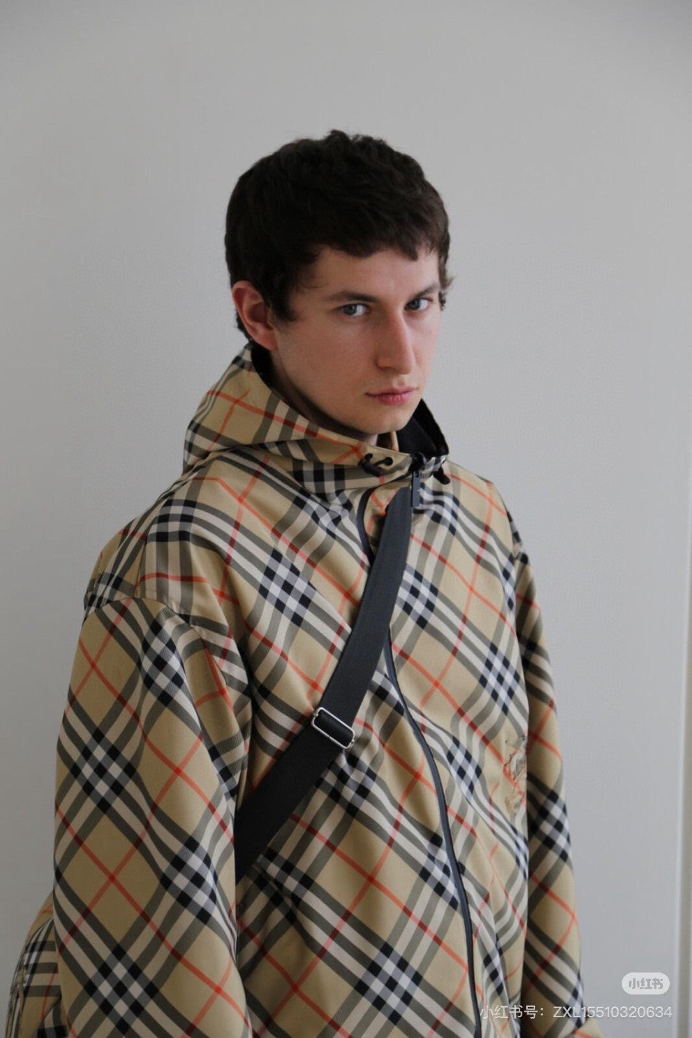 Burberry Men's Autumn and Winter Check Printed Reversible Zipper Hooded Long Sleeve Jacket #73814