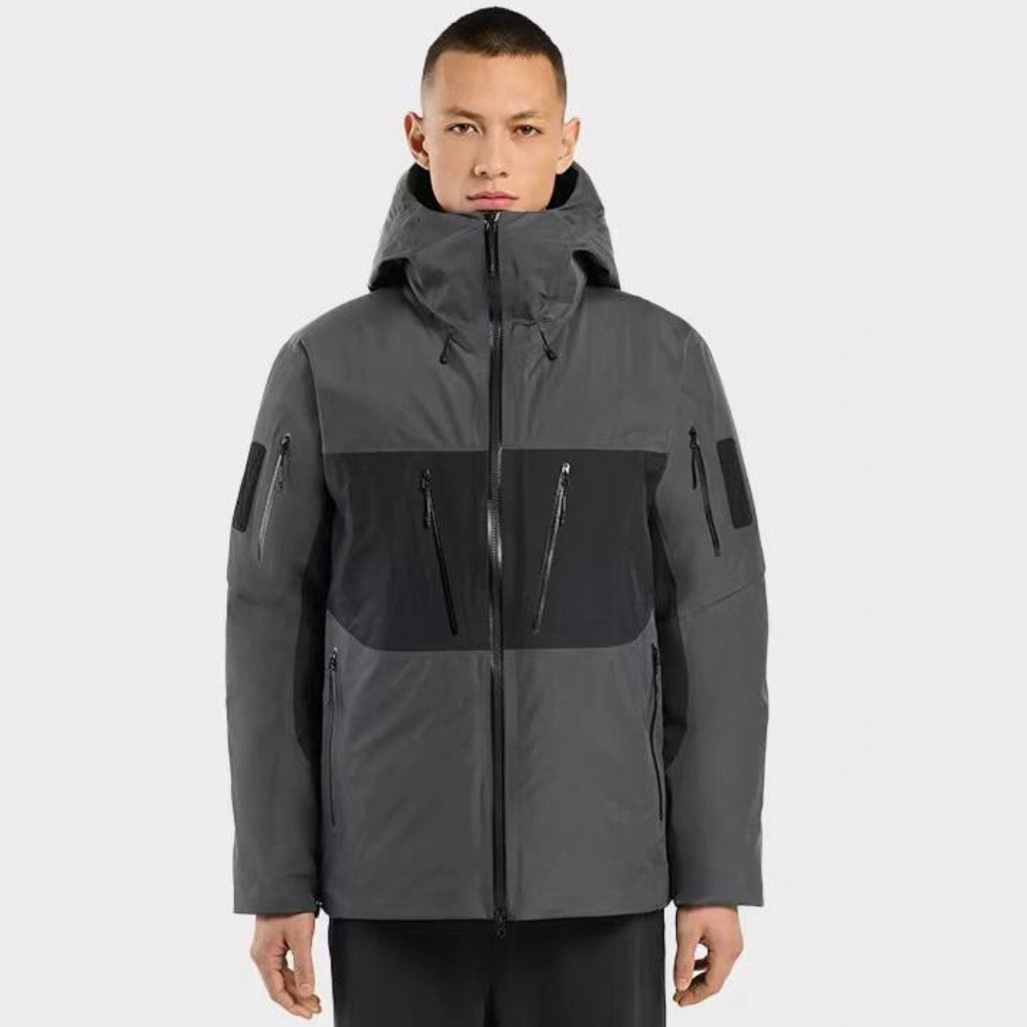 Arcteryx Men's Women's Colorblocking Autumn And Winter Even Hard Shell Hooded Puffer Down Jacket Long Sleeve Loose Jacket Coat Ngvp #9533
