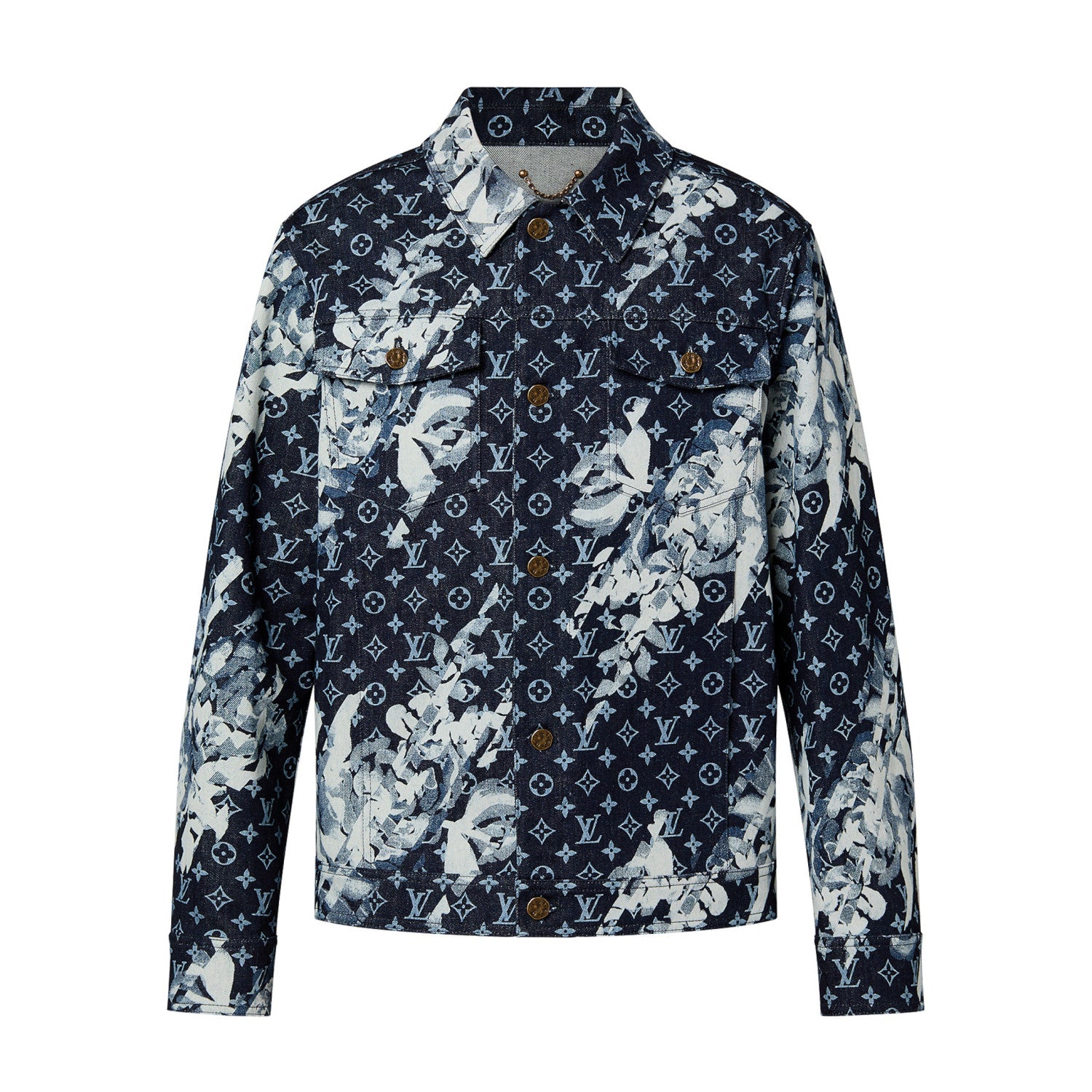 Louis Vuitton Men's Spring Autumn Letter Monogram Printed Denim Jacket Pants Set Suit #97341
