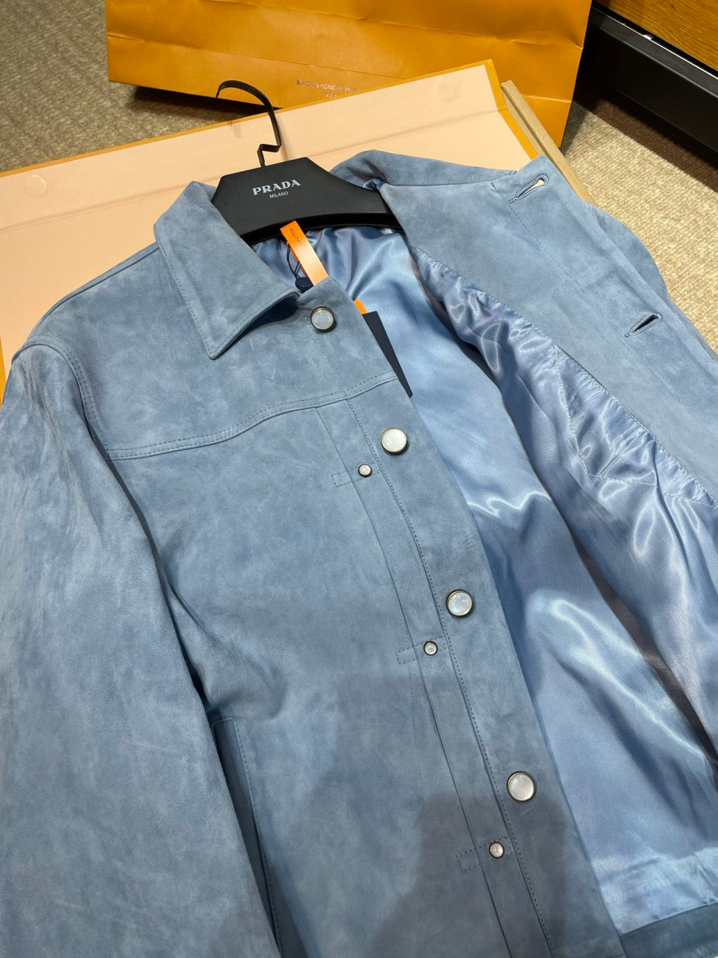 Louis Vuitton Suede Leather Type II Trucker Jacket #333592
