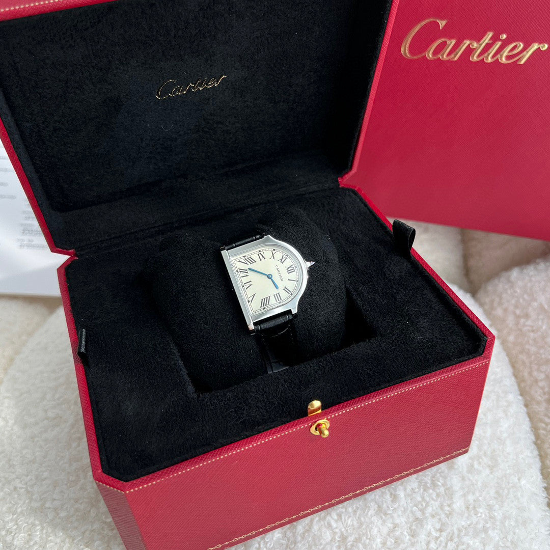 Cartier Women's Half Round Leather Strap Watch #96624