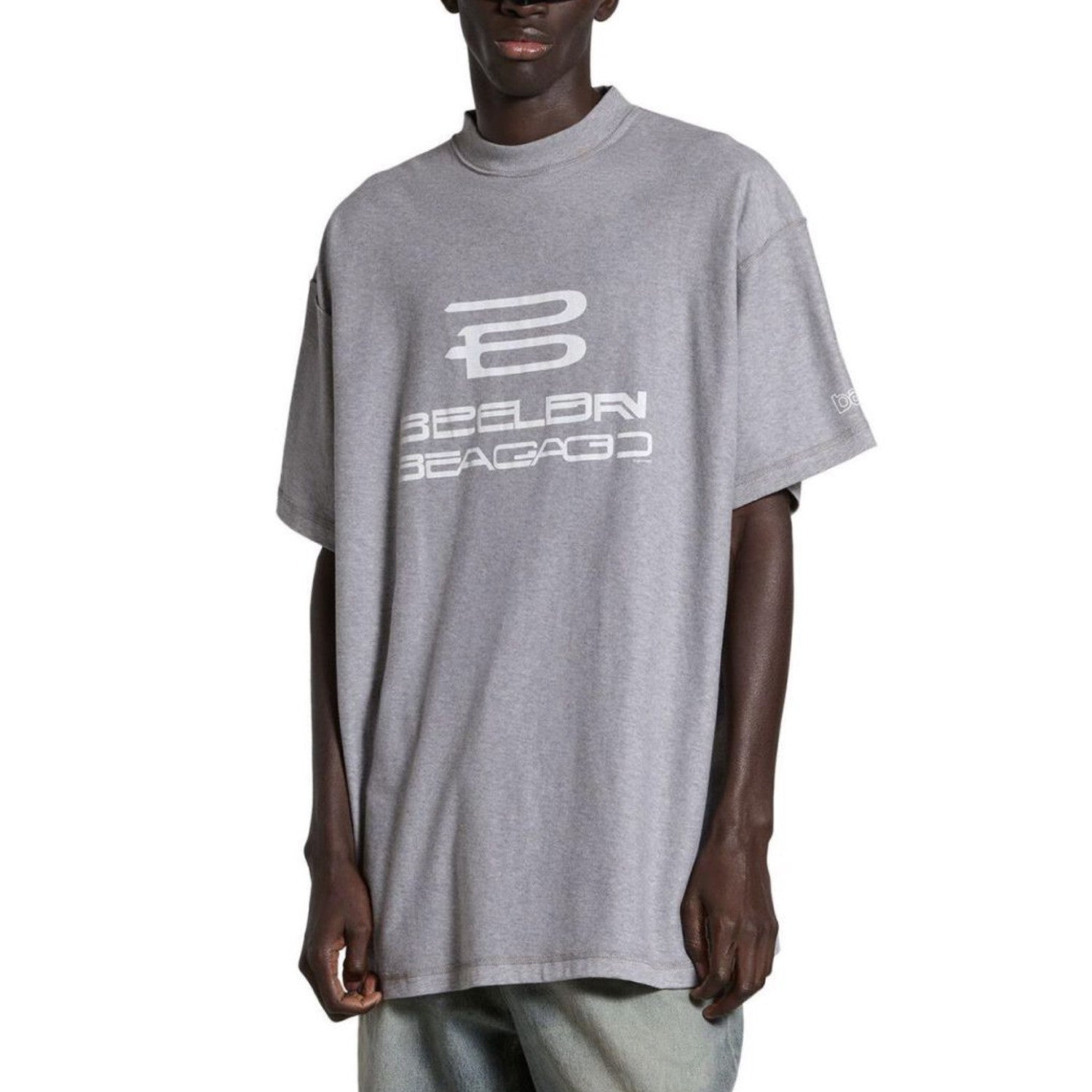 Balenciaga Men's Summer Do-Over Letter Printed Plain Knit Cotton Round Neck Short Sleeve T-Shirt #98971
