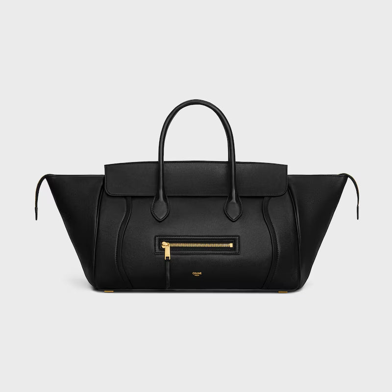 Celine Luggage Handbag Smile Zipper Large Tote Bag Shoulder Bag Crossbody Bag Stylish Elegant Casual Brown Black Tote Bag L100e3gw2.28bk #190751
