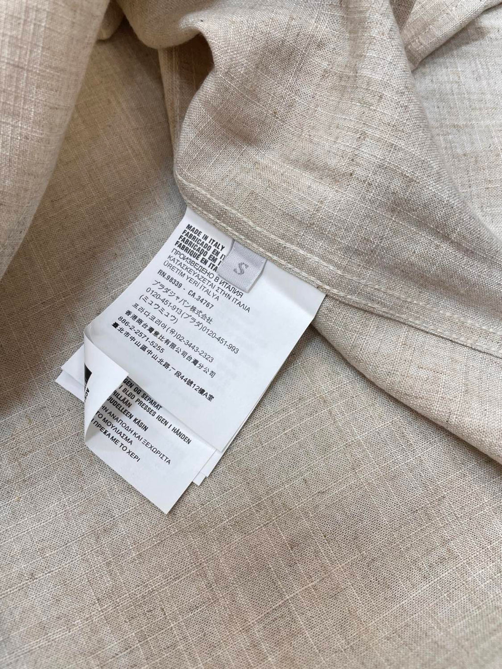 Prada Men's Fall And Winter Solid Color Lapel Single Breasted Linen Long Sleeved Jacket Casual Trousers Pants Set Suit #77392