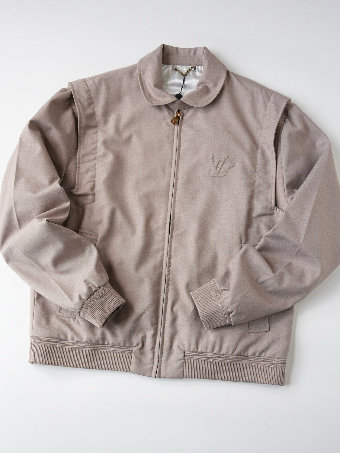 Louis Vuitton Men's Fall/Winter Fashion Casual Solid Color Lapel Zipper Logo Print Flight Jacket Solid Color Casual Elastic Waist Suit Pants Pants Suit Set #78977
