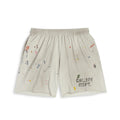 Gallery Dept Men's Summer Splash Pattern Letter Print Cotton Stretch Waist Tie Casual Shorts #77189