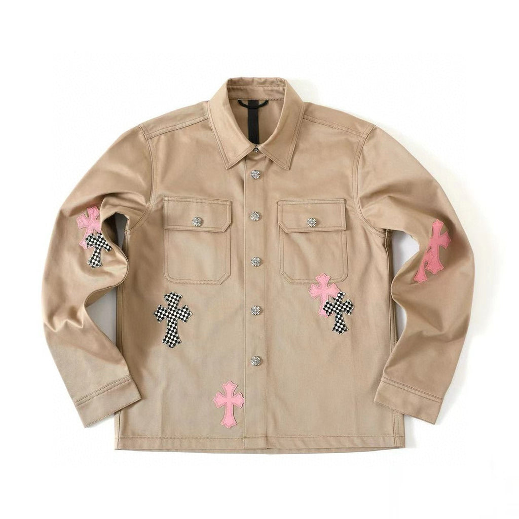 Chrome Hearts Men's Spring and Autumn Chess Check Single Breasted Lapel Cotton Jacket Pants Set Suit #97685