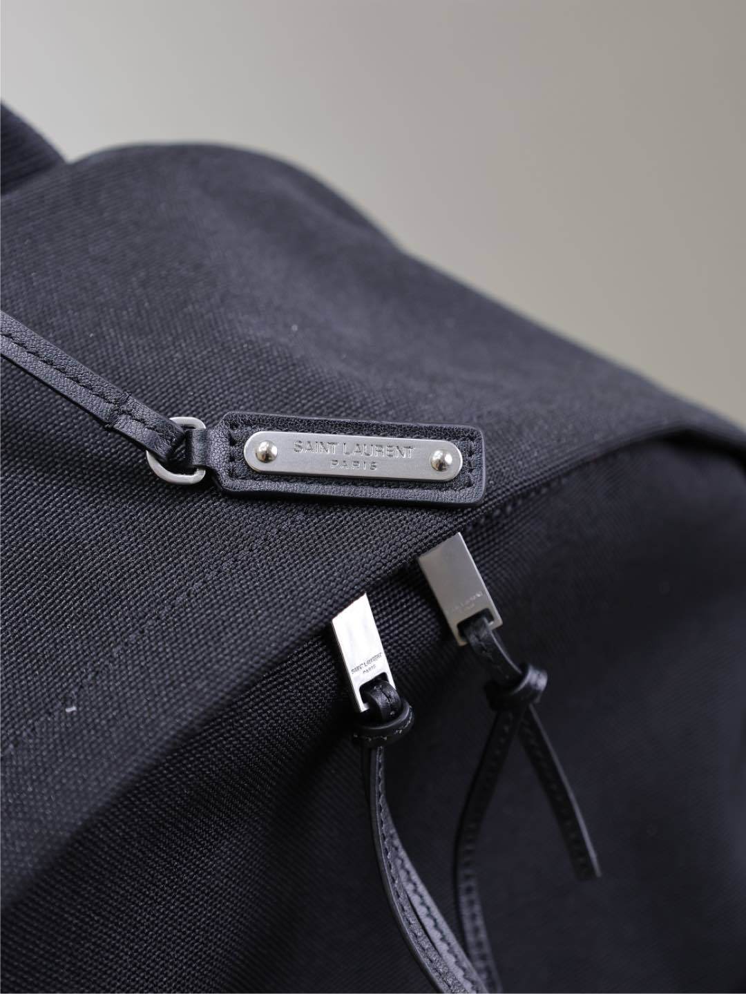 CITY Saint Laurent Embroidered Letter Fabric Leather Panel Backpack Schoolbag Bag Bags #76462