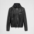 Prada Men's Autumn/Winter Solid Color Reversible Nappa Leather and Re-Nylon Waistcoat Jacket #77778