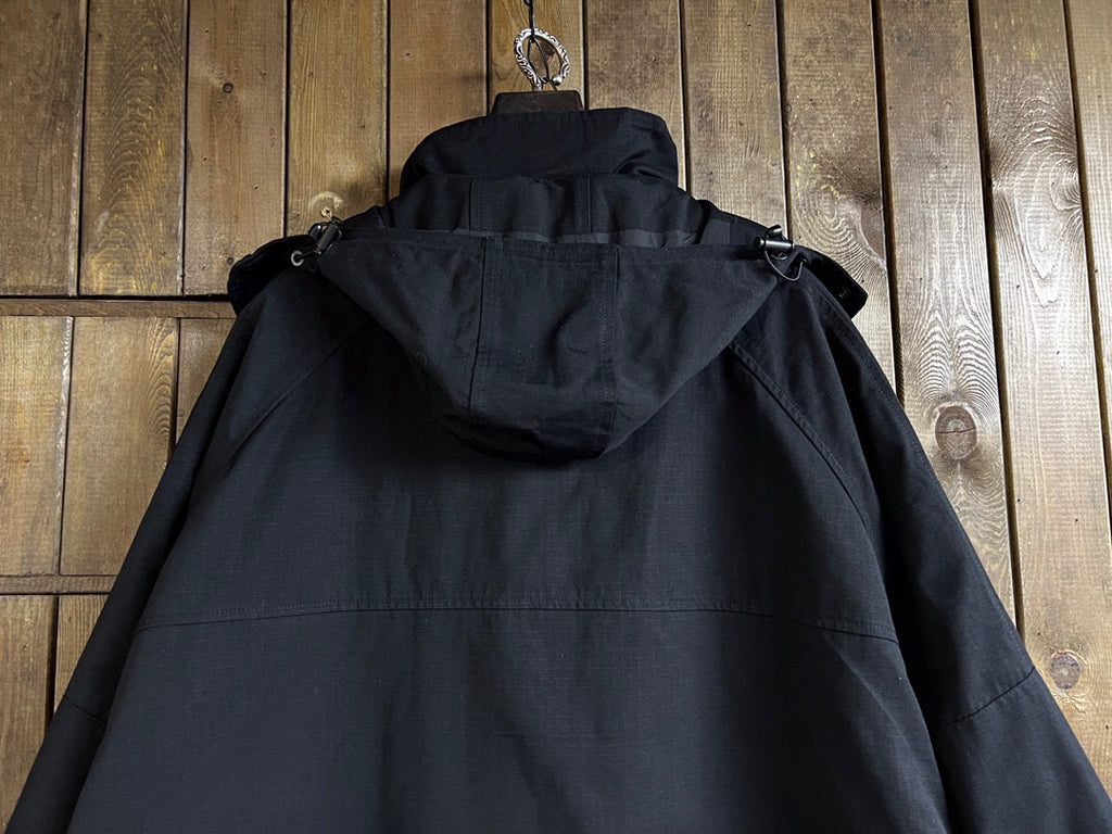 Balenciaga Black Long Loose Hooded Work Coat Ngvp #6658