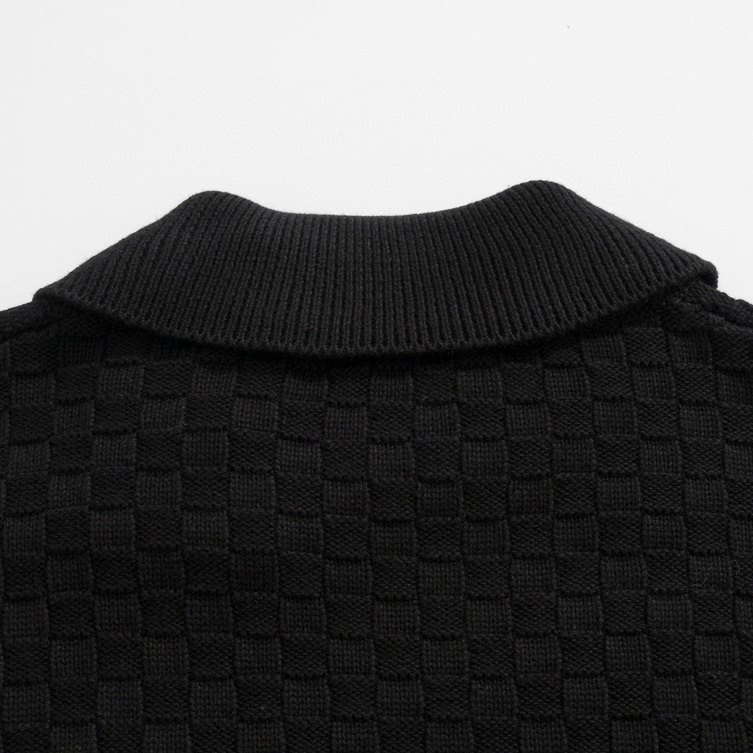 Louis Vuitton Damier Polo Neck Knitted Long Sleeve Pullover Sweater #21884
