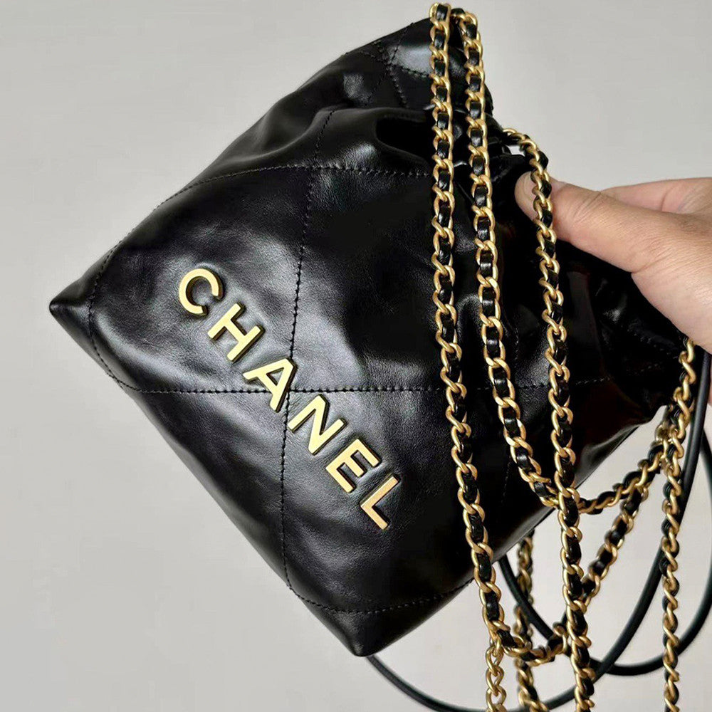Chanel 22 Bag Mini Bags 18 X 20 X 6.5 CM Collection Link Suede Rivet Style Antique Silver Buckle Italian Bonaudo Suede Calfskin Apricot Silver Buckle Women's Luxury Chain-strap Tote Bag Bags Metallic-colored Leather Tends To Fade Easily  #193540