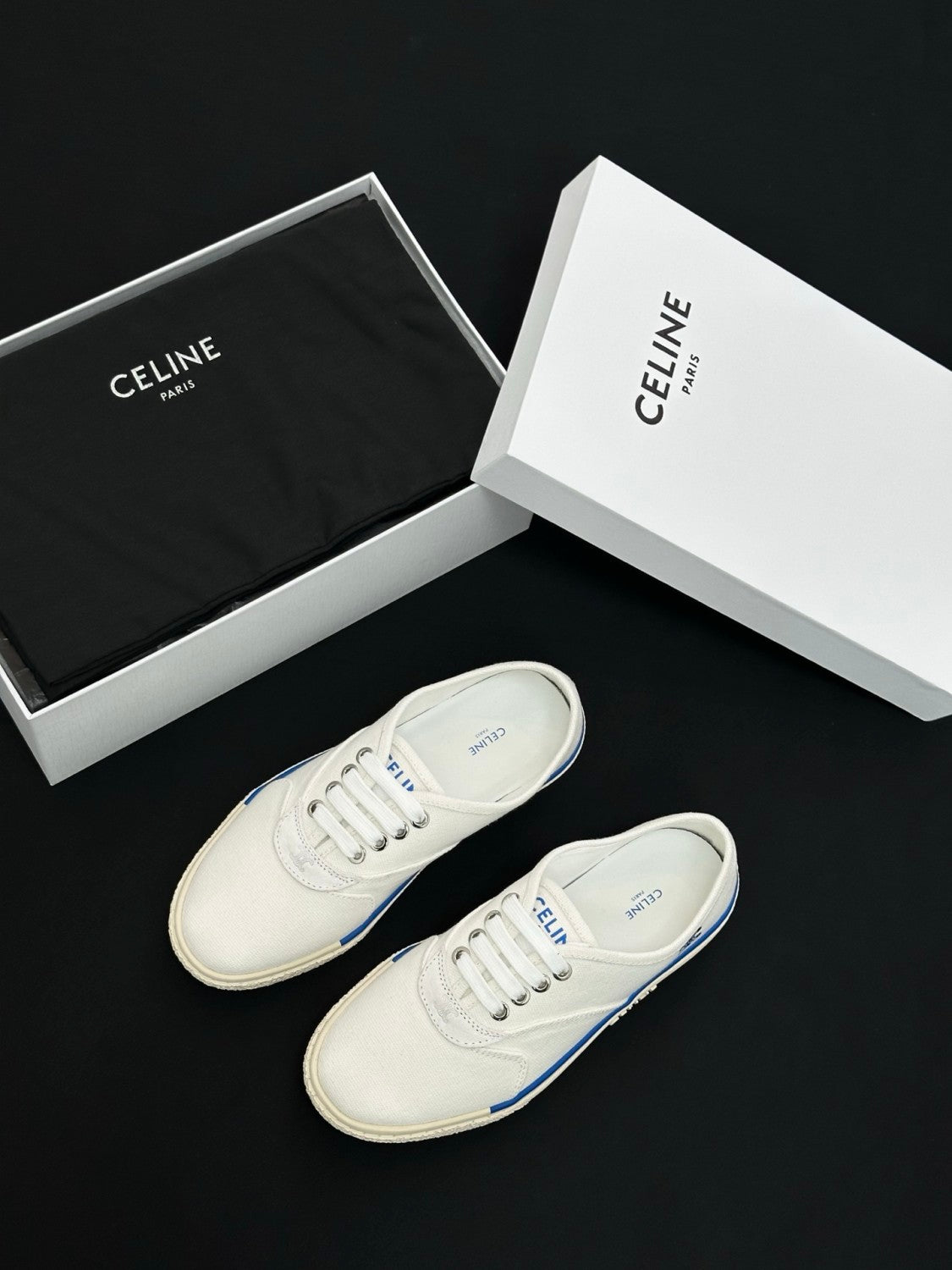 CELINE ALAN SNEAKER IN CANVAS AND SUEDE CALFSKIN #386821