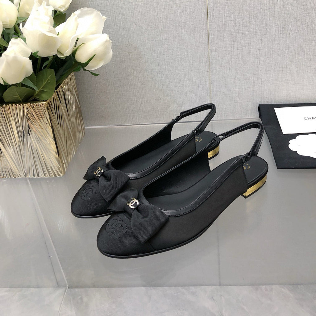 Chanel Women's Spring/Summer Solid Color Round Toe Low Heel Lambskin Fashionable Simple Shoes #77985