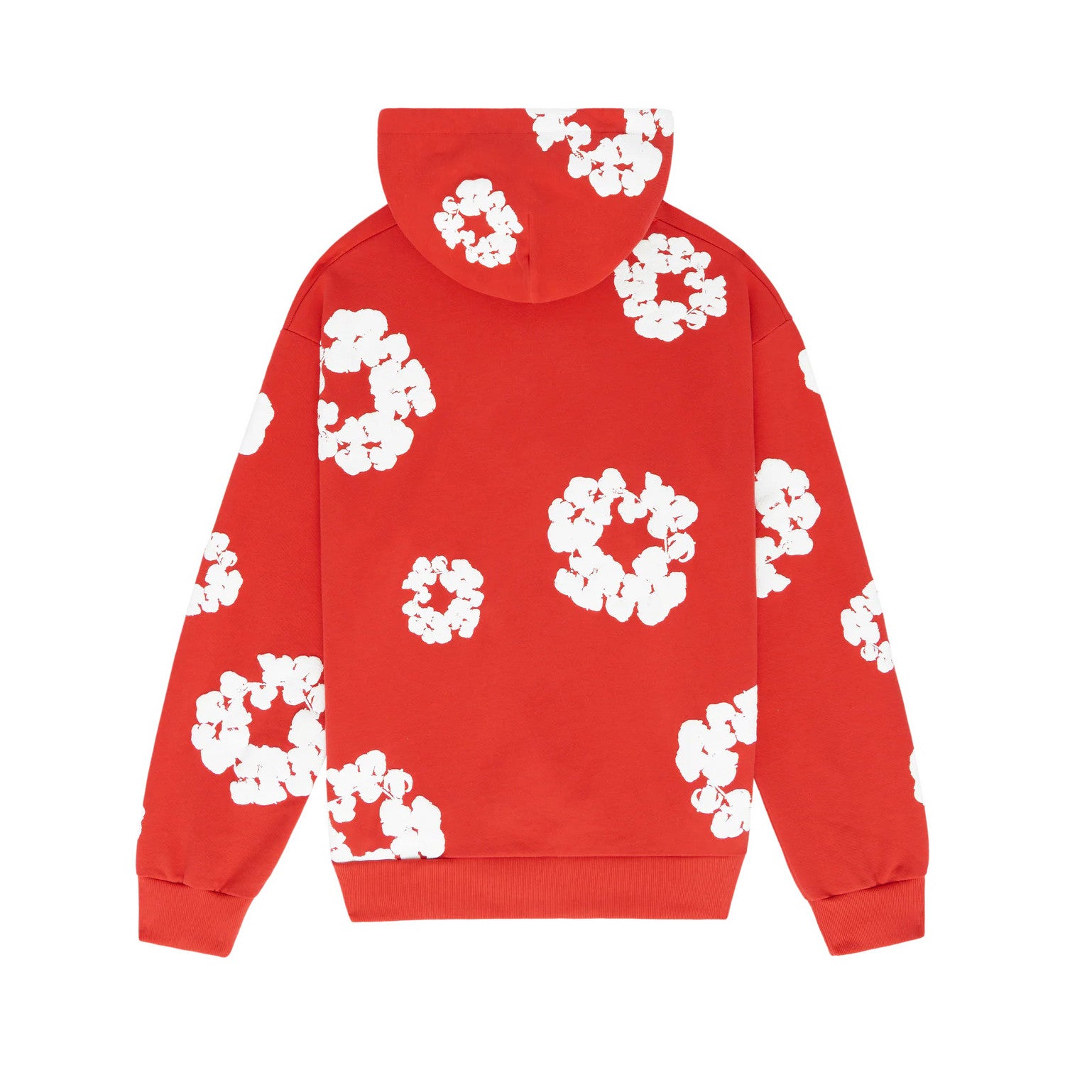 Denim Tears Men's And Women's Spring/fall Fashion Trend Solid Color Hooded Pullover Loose Fit Cotton Hoodie With Floral Print European American Style High Street Hip Hop Streetwear Sweatshirt #79535