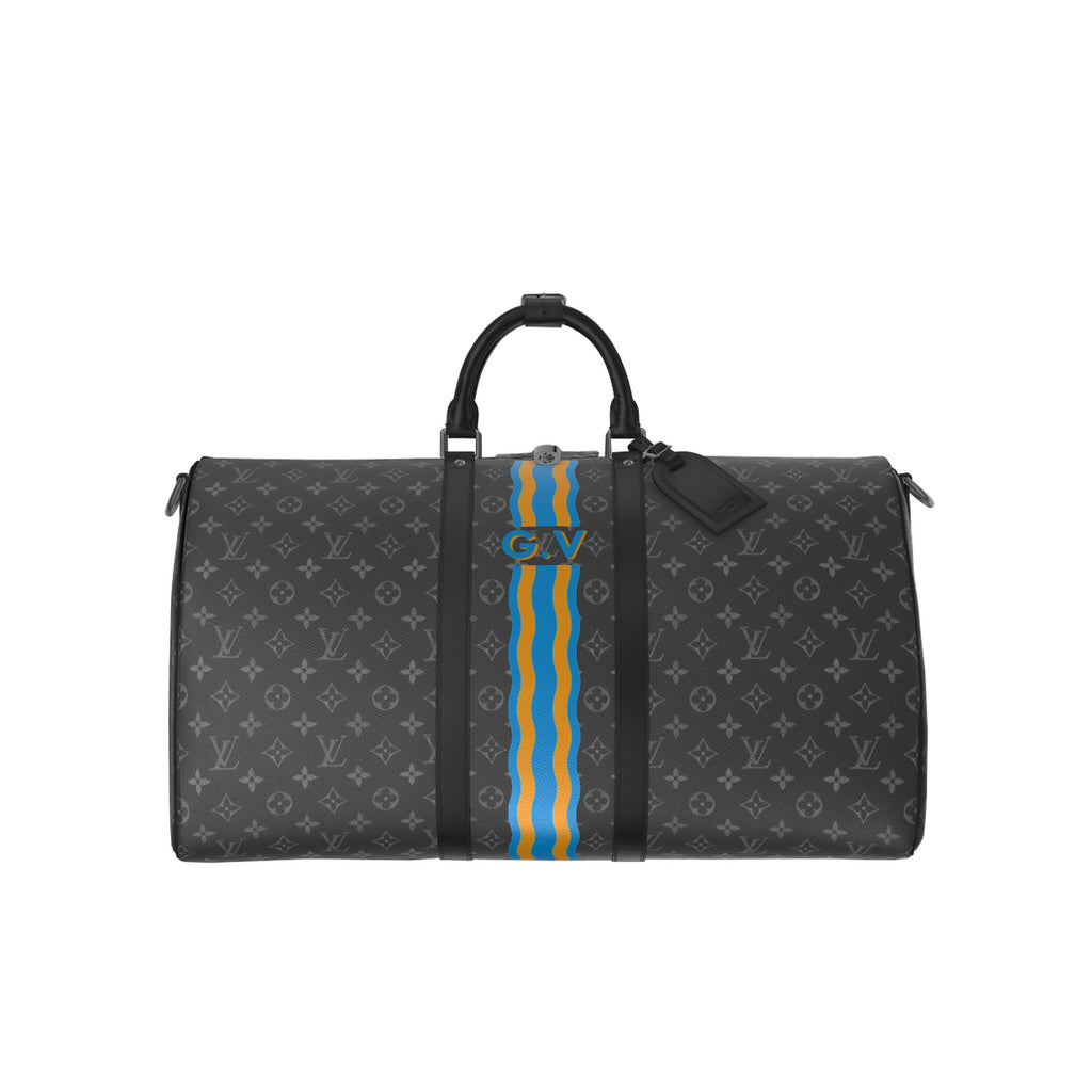 Louis Vuitton Keepall Bandoulière 55 Men's Solid Color Letter Print Removable Adjustable Shoulder Strap Leather And Canvas Handbag Shoulder Bag Bags #77243