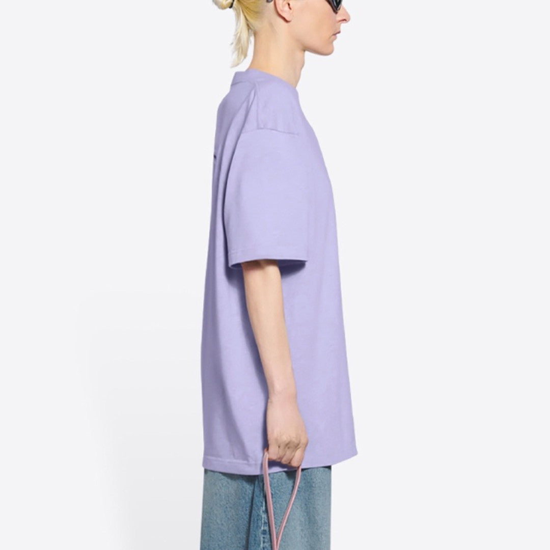 Balenciaga Men's Women's Summer Letter Printed Round Neck Solid Color Cotton Loose Short Sleeve T-Shirt #71584