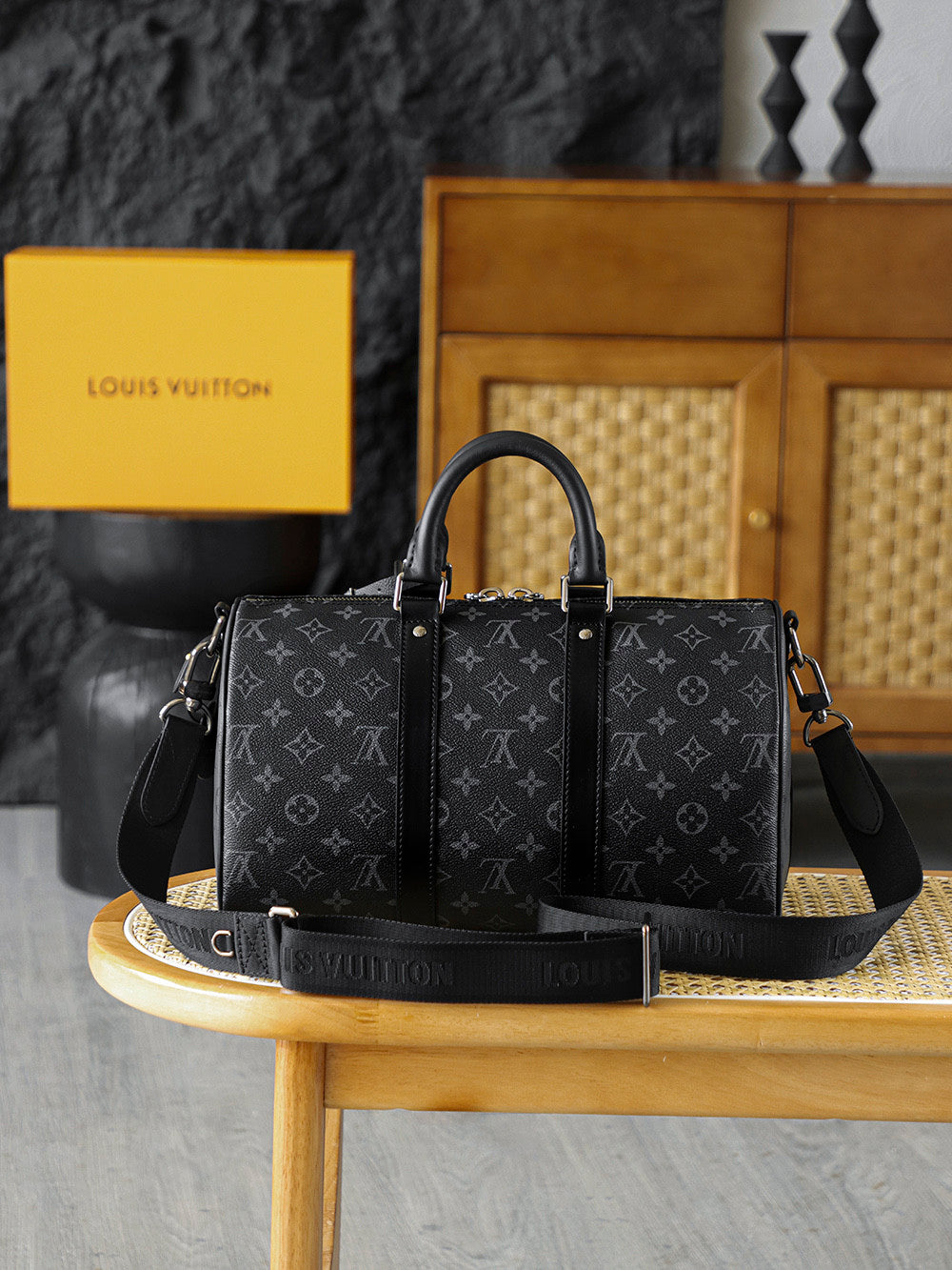 Louis Vuitton Keepall Bandoulière 35 Monogram Eclips M46655 #333846