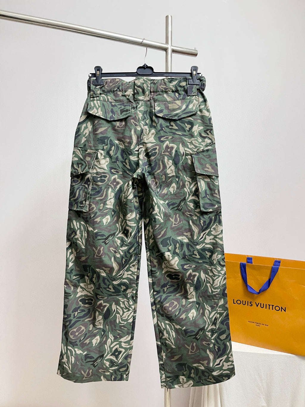 Louis Vuitton Men's Spring/Fall Fashion Casual Reversible Color Woven Combed Cotton Work Pants with Patch Pockets Pants #79489