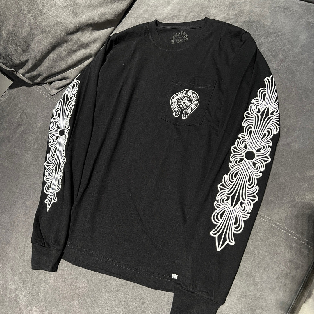 Chrome Hearts Men's and Women's Summer Colorful Cross Pattern Long Sleeve T-Shirt Pullover Sweatshirt #99386
