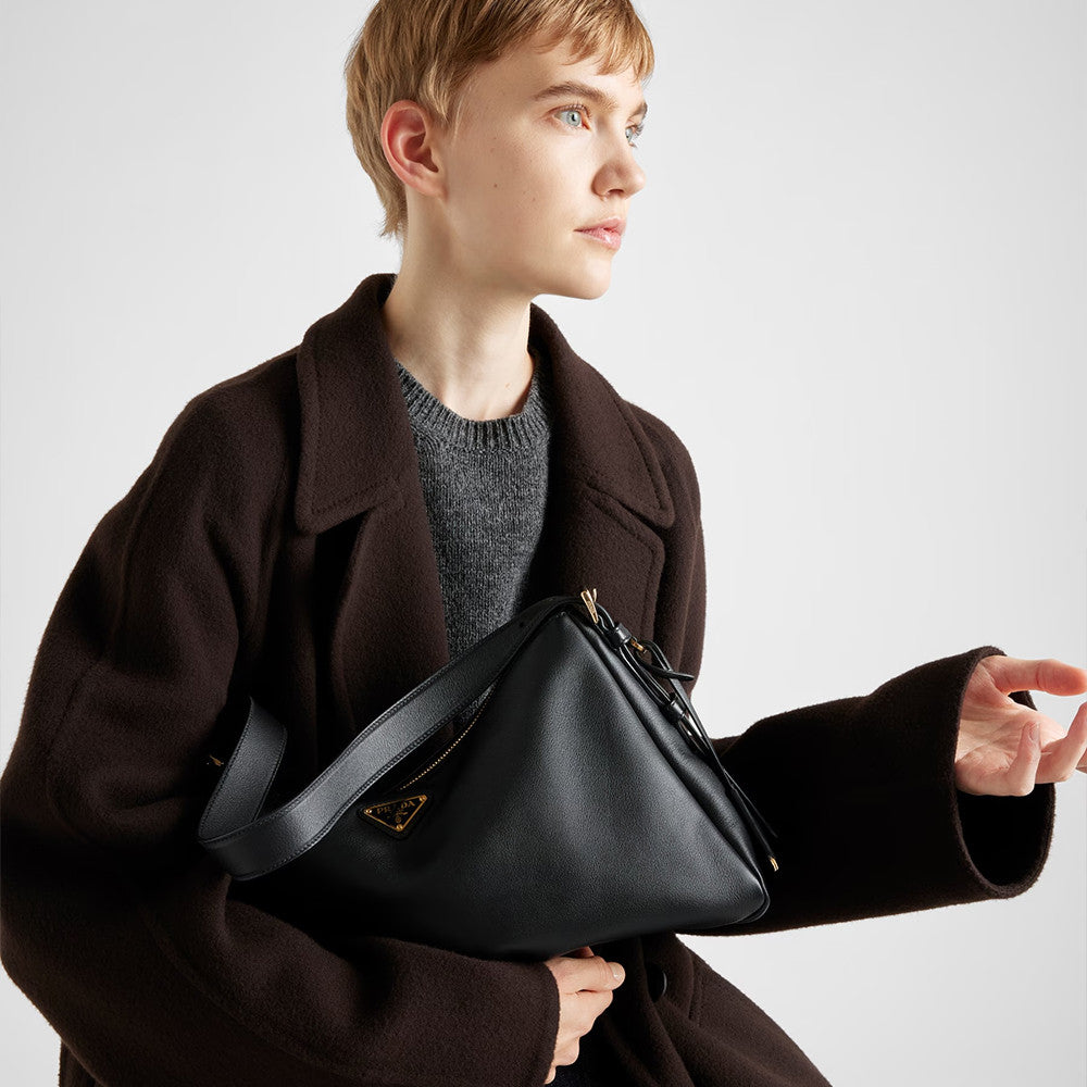 Prada Aimée Large Leather Shoulder Bag 1BC228 #334397