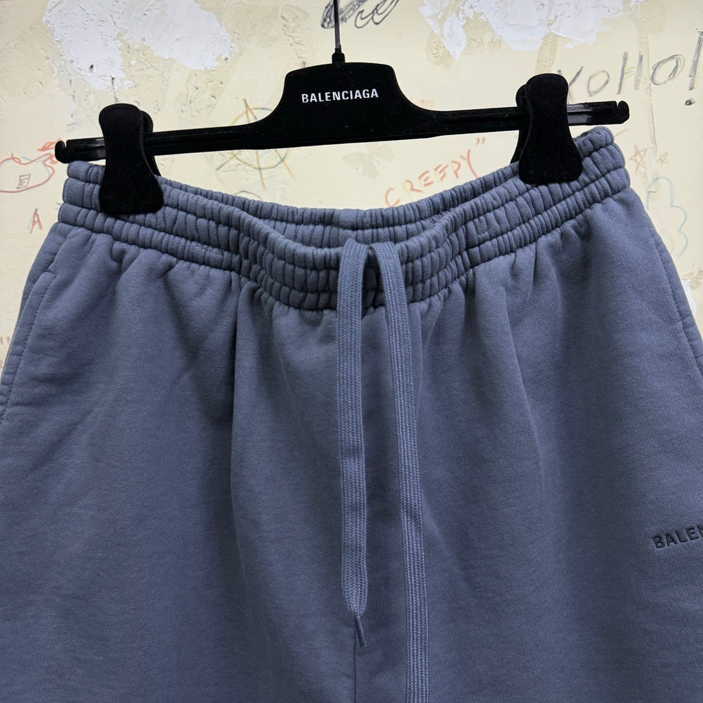 Balenciaga 25FW Men s Balenciaga Back Zipup Hoodie Regular Fit in Faded Dark Blue black Hoodie Shorts Set #332366